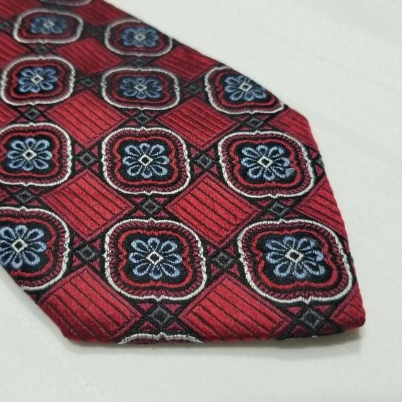 Other - Men's Red & Blue JZ RICHARDS Silk Neck Tie - 3"